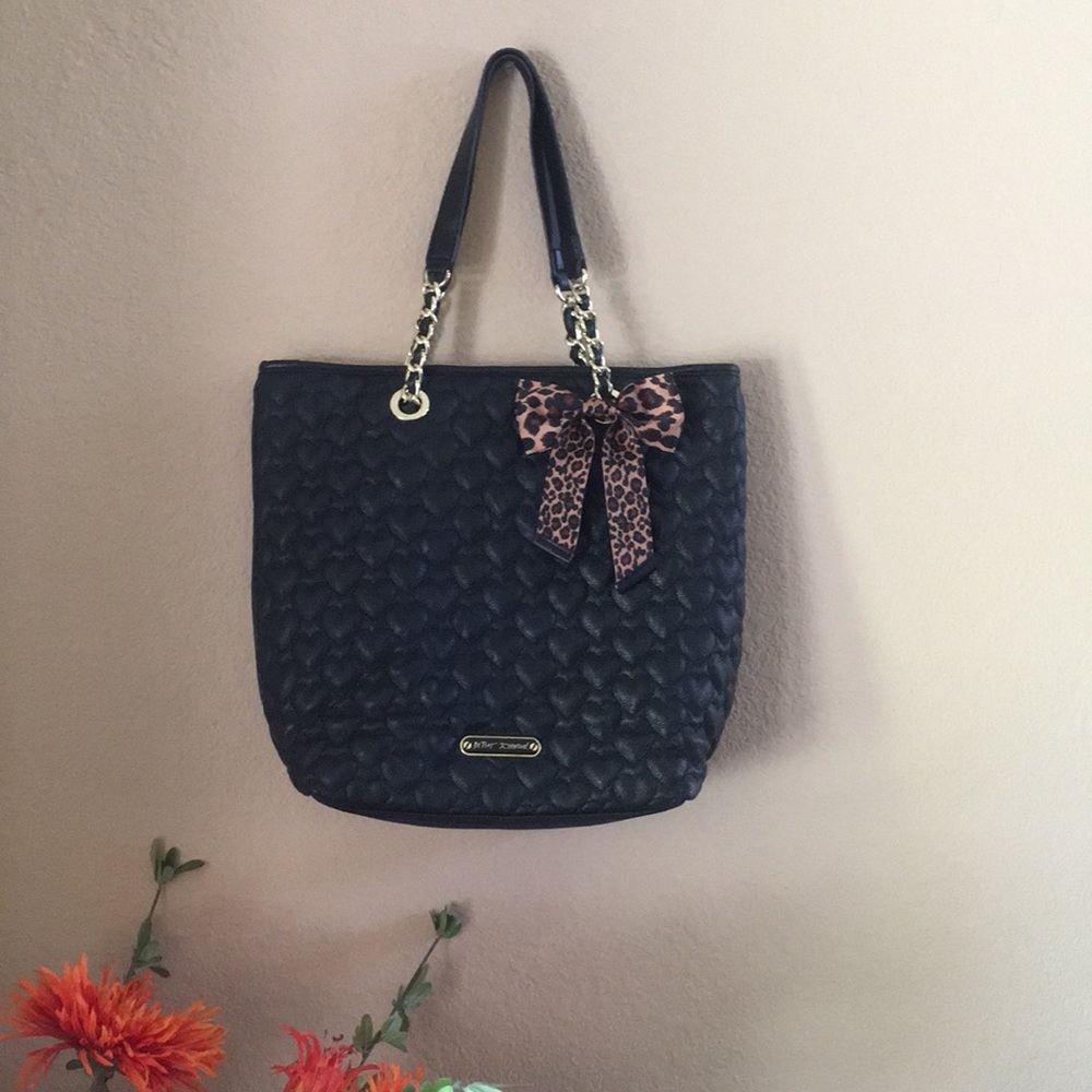 Betsy Johnson Quilted Heart Tote Bag